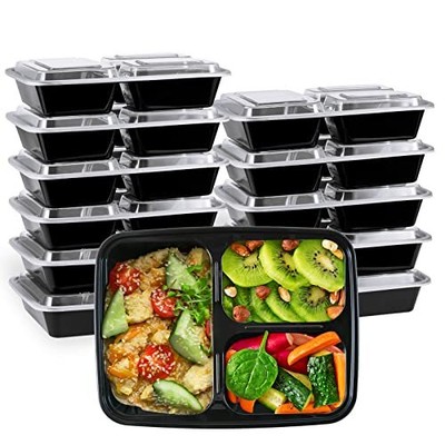 Disposable Meal Prep Containers With Lids 3 Compartment To Go Con