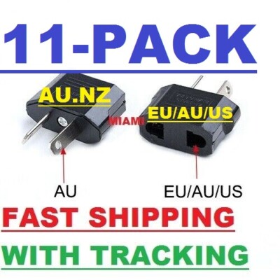 11-PC New Travel Power Plug Adapter USA EU EURO Asia to AU AUSTRALIAN Slim 2 Pin