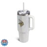 The Memory Company Officially Licensed NFL 40oz Stainless Steel Tumbler - Double Wall Insulated Travel Cup with Handle and Straw Lid - Crystal Rhinestone Design