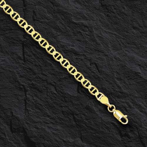 Pre-owned R C I 10kt Solid Yellow Gold Anchor Mariner Link Chain/necklace 3.2 Mm 22" 4 Grams In No Stone