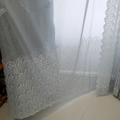 French Style Luxury Chenille Velvet Blackout Curtains Room Princess Style Lace