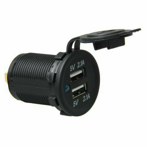 12V Waterproof Car Cigarette Lighter Dual 2.1A USB Power Adapter Charger Plug zt