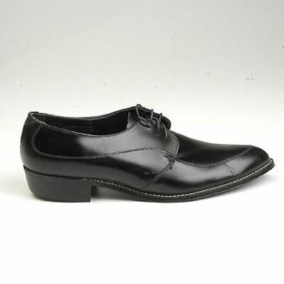 8 Mens Vintage 1960s 60s Black Leather Oxford Lace Up Slim
