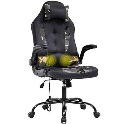 Racing Office Chair Ergonomic Desk Chair Massage Pu Leather C...
