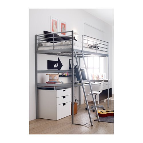 IKEA SVARTA LOFT BED WITH DESK ONLY 3 MONTHS OLD in Blandford Forum