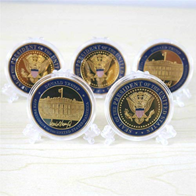5 Pack Donald Trump Gold Plated Coin, Seal of The President Challenge Coin, Gift