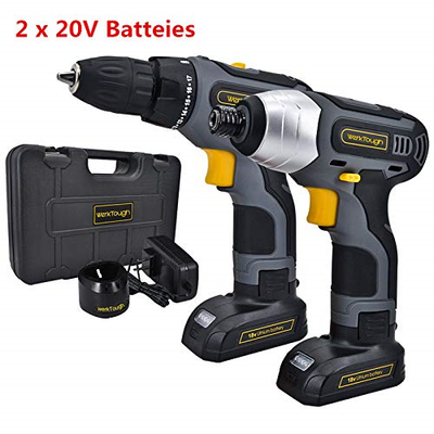 Werktough CC006 Cordless Drill Driver Impact Screwdriver Kit Double Li-on With