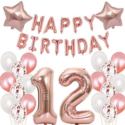 Haosell 12 palloncini decorativi per compleanno, per bambine e ragazze, (r3s)