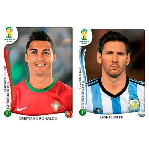 MESSI # 430 & CRISTIANO RONALDO # 523 PANINI WORLD CUP