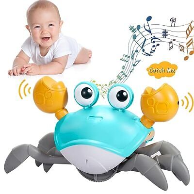 WDQT Crawling Crab Baby Toy Gifts Infant Tummy Time Toys Build in Rechargeabl...