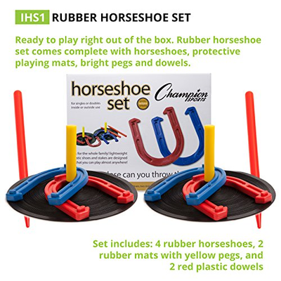 Champion Sports Rubber Horseshoe Set
