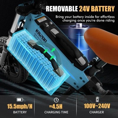 Children Outdoor Off-road Electric Bicycle with APP 24V Battery 200W Motor Blue
