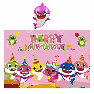 Baby Pink Shark Backdrop 7x5ft Background For Photography Undersea World Whale Shark Starfish Seahorse Photo Background Children Birthday Party