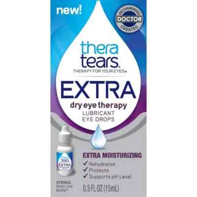TheraTears EXTRA Dry Eye Therapy Lubricating Eye Drops for Dry Eyes 0.5 oz