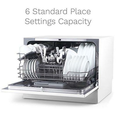 hOmeLabs Compact Countertop Dishwasher - Portable Mini Dish Washer in Stainless