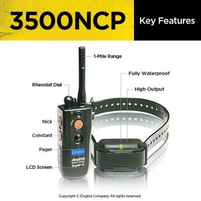 Dogtra D3500 NCP Super X Waterproof Remote Dog Training Collar 1 Mile Range