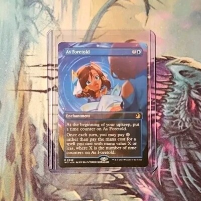 MTG Magic The Gathering As Foretold Borderless Anime Blue Enchantment Commander 