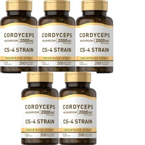 Cordyceps Sinensis Capsules 2000mg 5X200 Caps Гриб CS-4 Штамм без ГМО