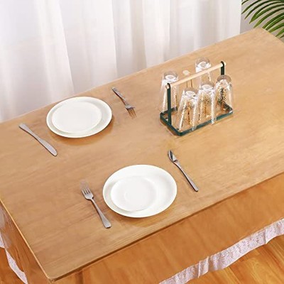 Mixweer Clear Vinyl Tablecloth Protector Plastic Table Cover Waterproof Table...