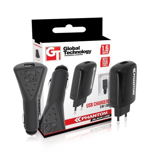 Caricabatterie 3 in 1 Auto Rete Micro USB 1.6A per Samsung Nokia HTC Acer Lg