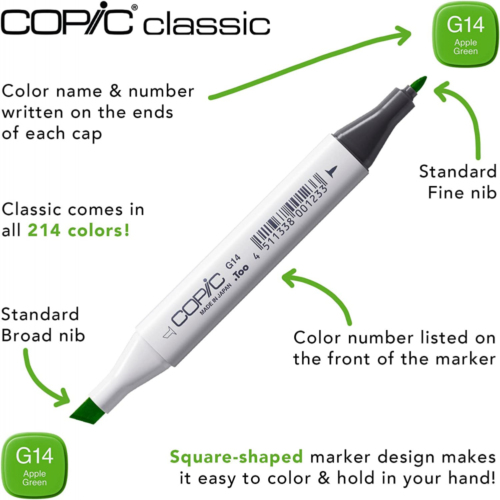Copic Classic, Alcohol-Based Markers, 36pc Set, Basic 36-Markers,