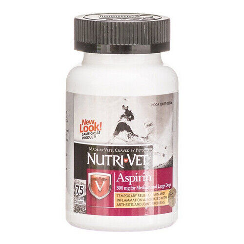 Aspirin for Dogs Large Dogs over 50 lbs - 75 Count (300 mg) By Nutri-Vet