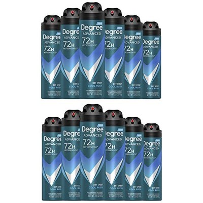 Men Antiperspirant Deodorant Dry Spray Cool Rush 12 Count 72-Hour Sweat and O...