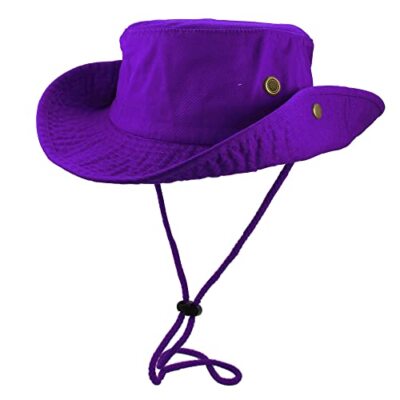 100% Cotton Stone-Washed Adjustable Bucket Safari Booney Sun Hats 1910-Purple...