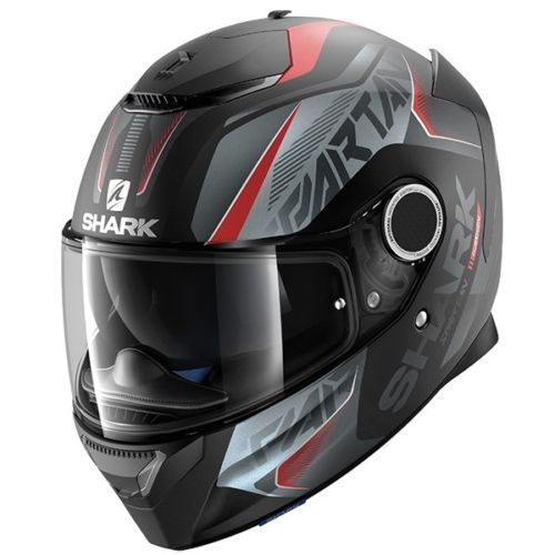 Casco Moto Integral SHARK SPARTAN RS SHAYTAN - Nero Opaco Rosso Antracite, Taglia L