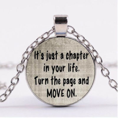 Jewelry Silver Necklace Women Men WORDS QUOTE LIFE Pendant Free $20 GIFT R1086