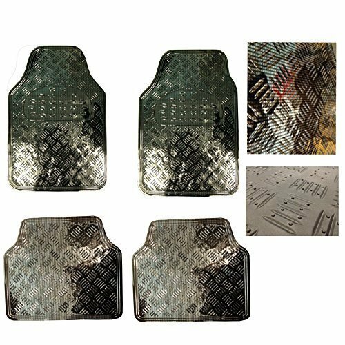 4 Tappetini Tappeti Auto Universali Sportivi Carbonio Gomma Effetto Metallo linq