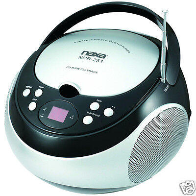 Naxa Portable MP3/CD Player with AM/FM Stereo Radio- Red