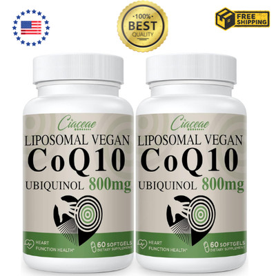 Ubiquinol CoQ10 800mg Softgels -CoQ10 800 MG (Pack of 2) NEW- Vegan - ULTRA HIGH
