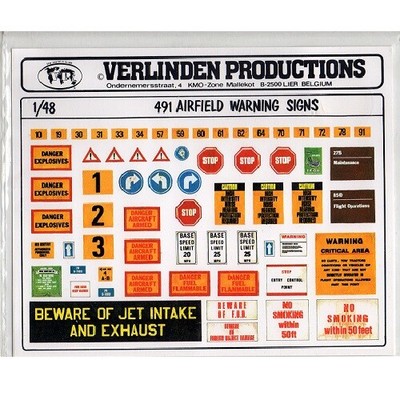 Signaux de Avertissement Verlinden 491 Aviation Piste Airfield Signs 1/48