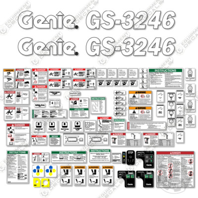 Fits Genie GS3246 Decal Kit (SN GS3246A-110000 to GS4615A-137426) - 3M Vinyl!