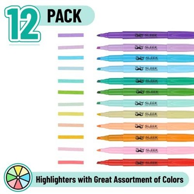 Pastel Highlighters, 12 Pack, Assorted Colors, Fast Dry, Highlighter Pastel,