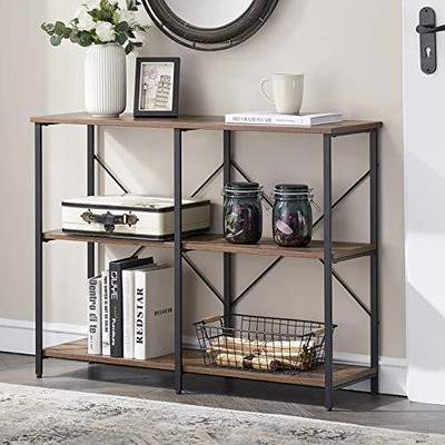  Entryway/Console Table for Living Room, Industrial Narrow Sofa 39in Brown