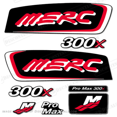 Fits Mercury 300x ProMax Decals - Red/White