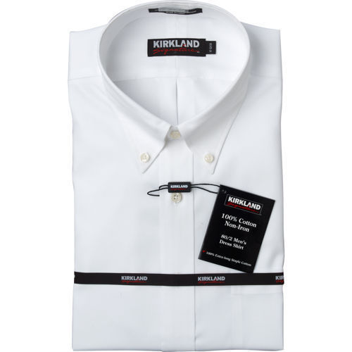 Kirkland Signature Men's Tailored Fit White Dress Shirt - Size 17.5 Neck  38/39 Sleeve Kirkland Dress Shirts Costco