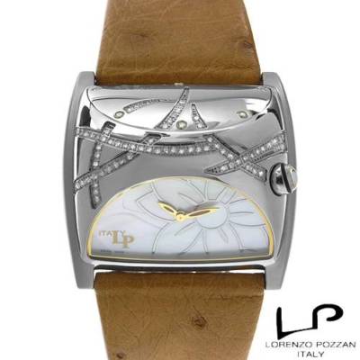 Pre-owned Lorenzo Pozzan Italy Wom Watch Stratosphere Swiss Movement 0.60ctw Diamonds.