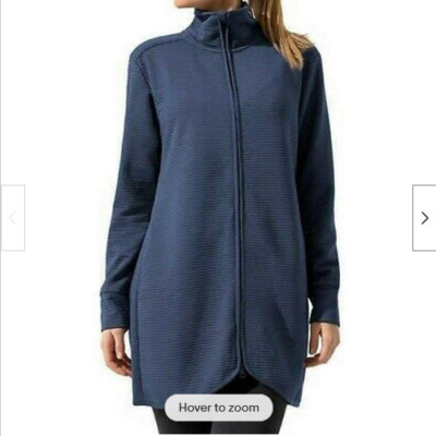 Mondetta Womens Ottoman Long Jacket (Iron Blue, SMALL) NWT