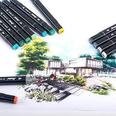 ABEIER 80 Colors Alcohol Based Markers Dual Tip Drawing Markers Set plus 1 Co...
