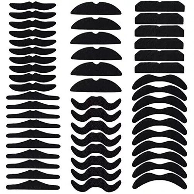 60 Pack Fake Mustache Realistic False Beards Self-Adhesive Black Mustache