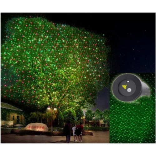 Proiettore Faro Led Luci Disco Party Puntini Rosso Verde Picchetto Giardino linq