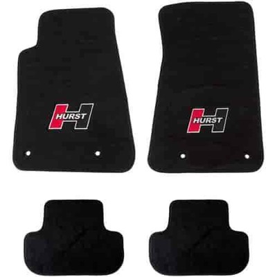 Hurst 637-0000 Hurst Red Logo Front / Rear Floor Mat Kit for 2010-2015 Camaro