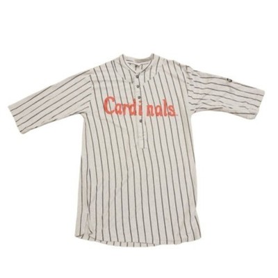 St Louis Cardinals MLB 100 Years Retro Henley Baseball Jersey Gray Pinstripe XL