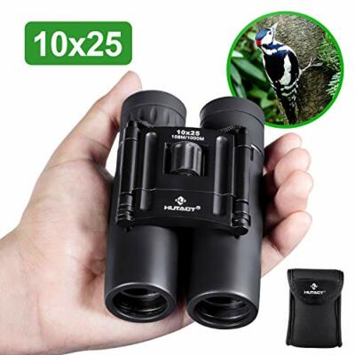HUTACT Binocolo Compatto, 10x25 piccolo e leggero, Mini Pocket Binocolo Professi