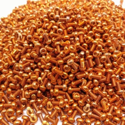 M3 x 6/8/10mm Screws - 7075-T651 Aluminum Alloy Colored Orange - ( 10 pcs ea)