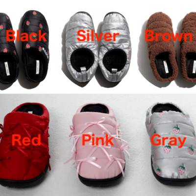 SANDY LIANG X SUBU SLIPPERS IN CHROME, PINK and RED Kawaii Shoes Japan NEW