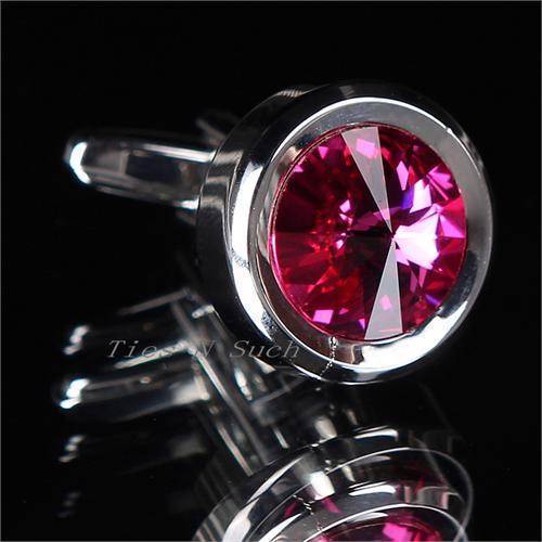 Gemelos Rodio cristal para hombres